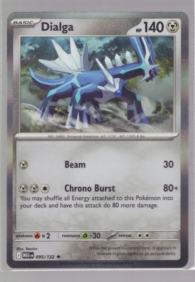 DIALGA 095/132 RARE MEGA EVOLUTION 2025 POKEMON HOLO RARE TEEZIRO