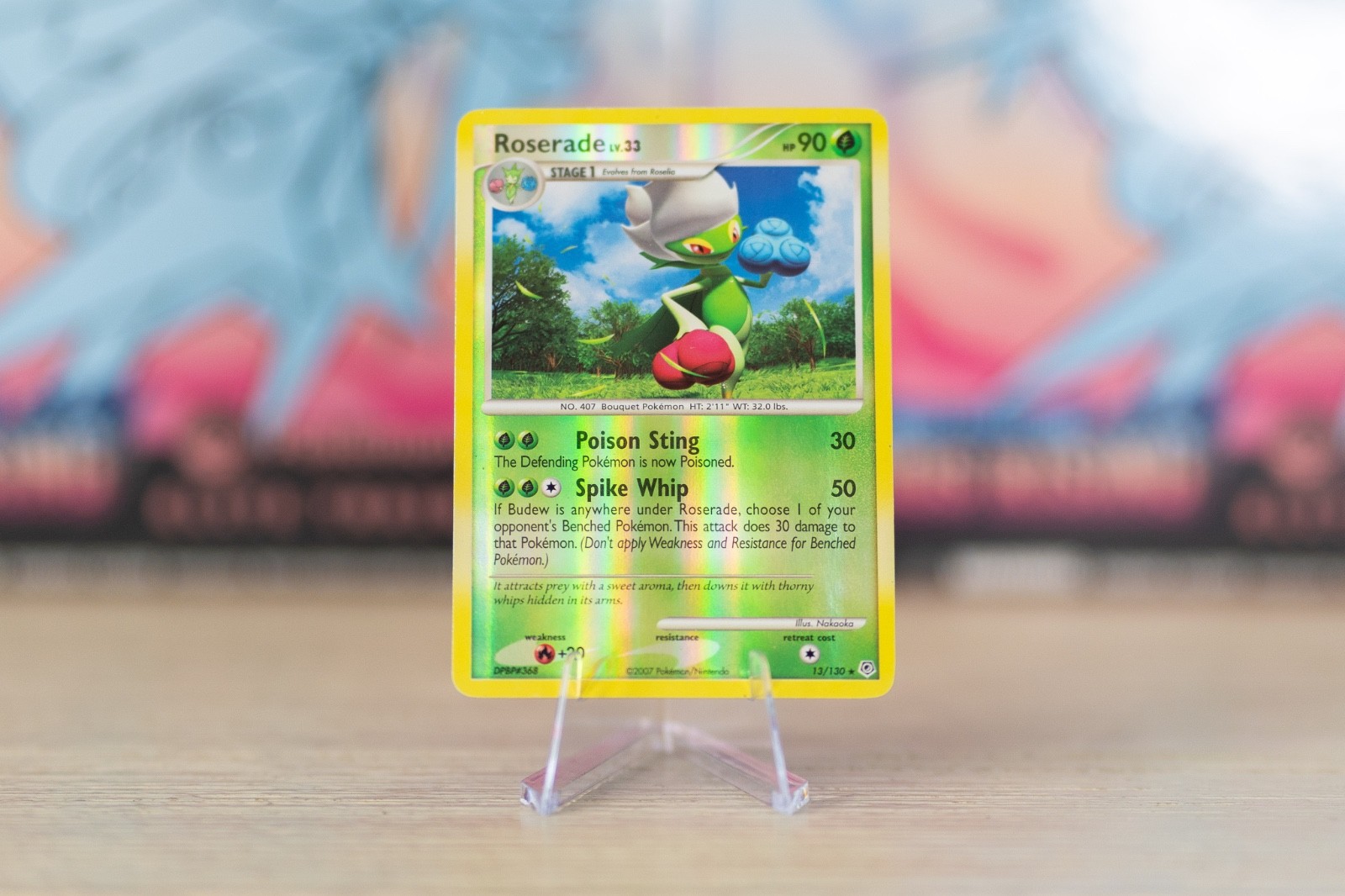 Roserade 13/130 Reverse Holo Rare Diamond & Pearl Base Set Pokemon Card LP