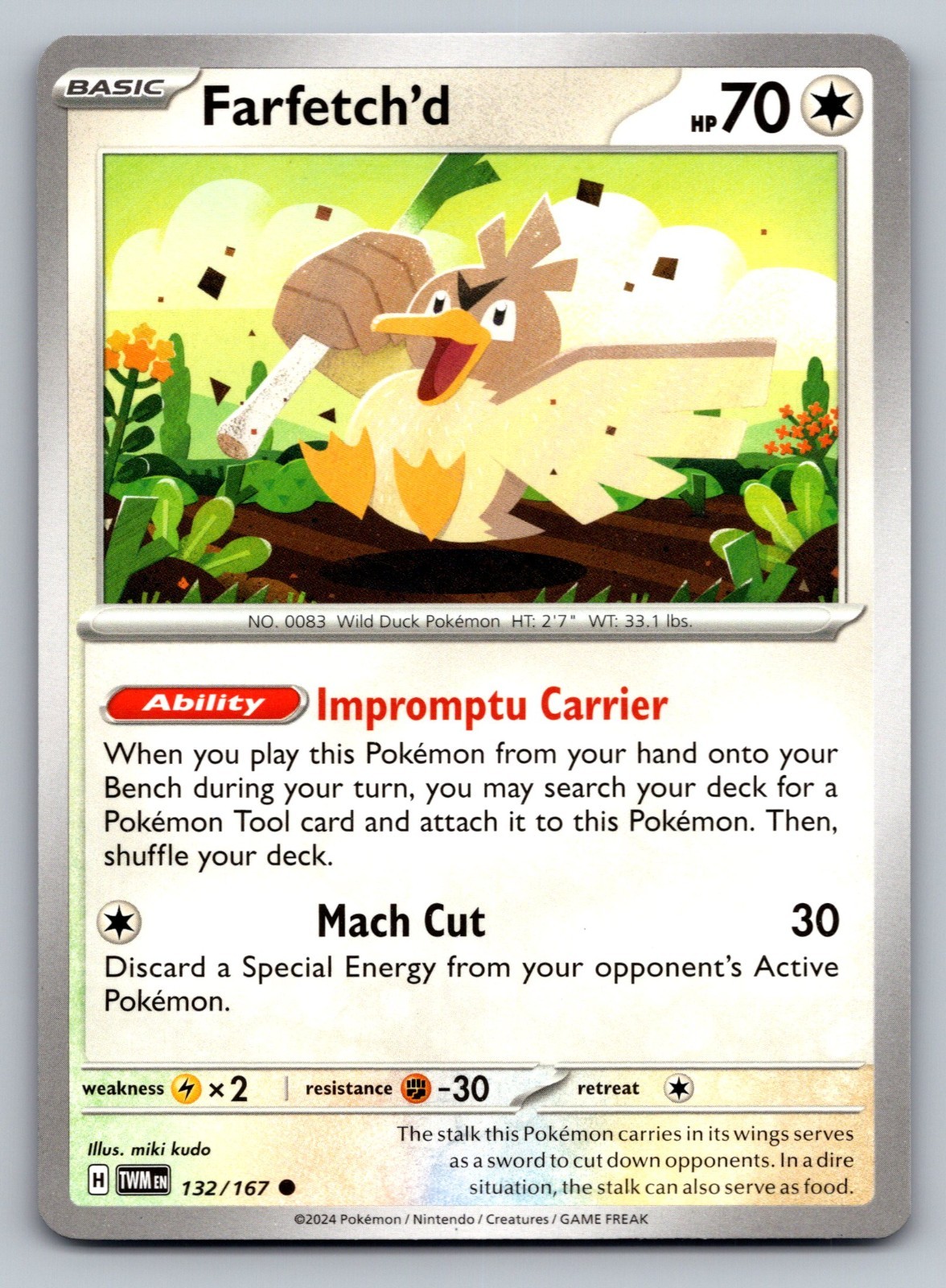 FARFETCHD 132/167 POKEMON TCG TWM NM
