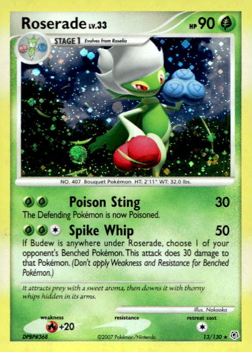 Roserade 13/130 Holo Rare Diamond & Pearl Pokemon Lightly Played