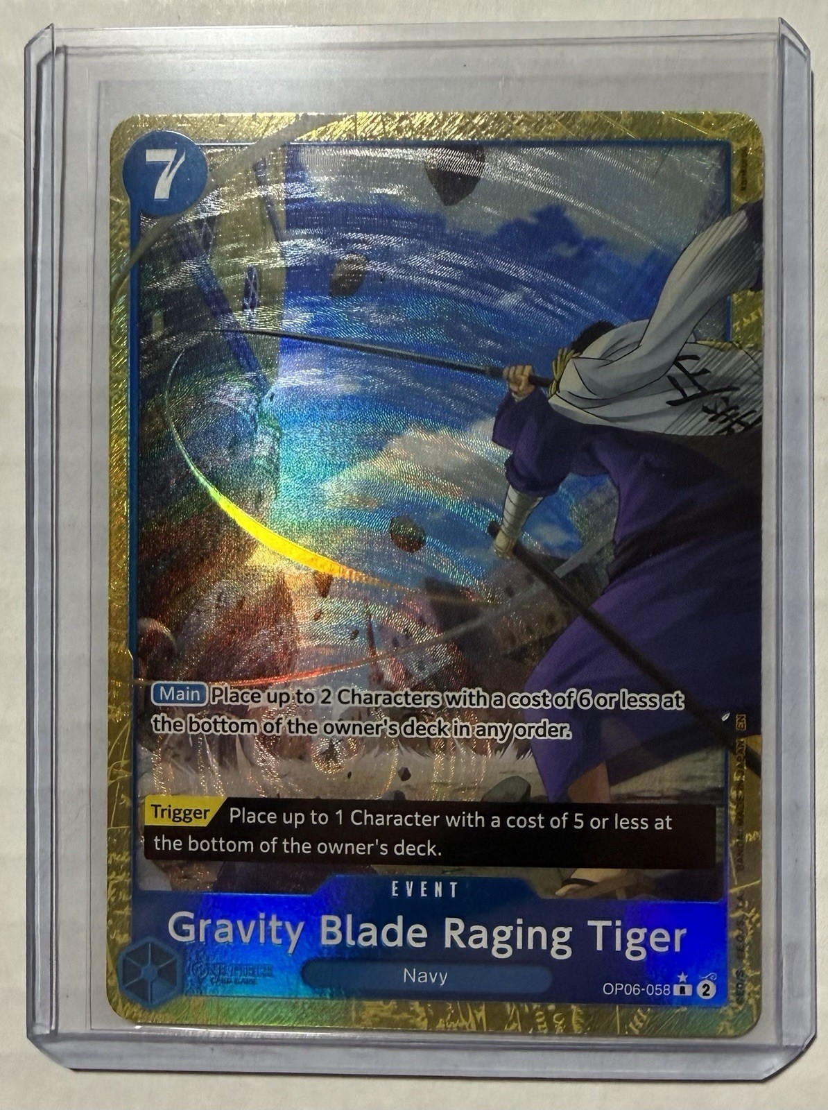 Gravity Blade Raging Tiger (Alternate Art) OP06-058 Premium Booster -The…