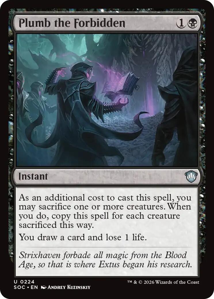 Plumb the Forbidden (224) Commander: Secrets of Strixhaven MTG SOC