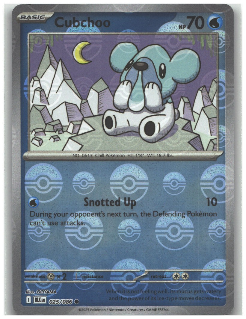 Cubchoo (Poke Ball Pattern) 025/086 Holofoil SV: Black Bolt NM EN