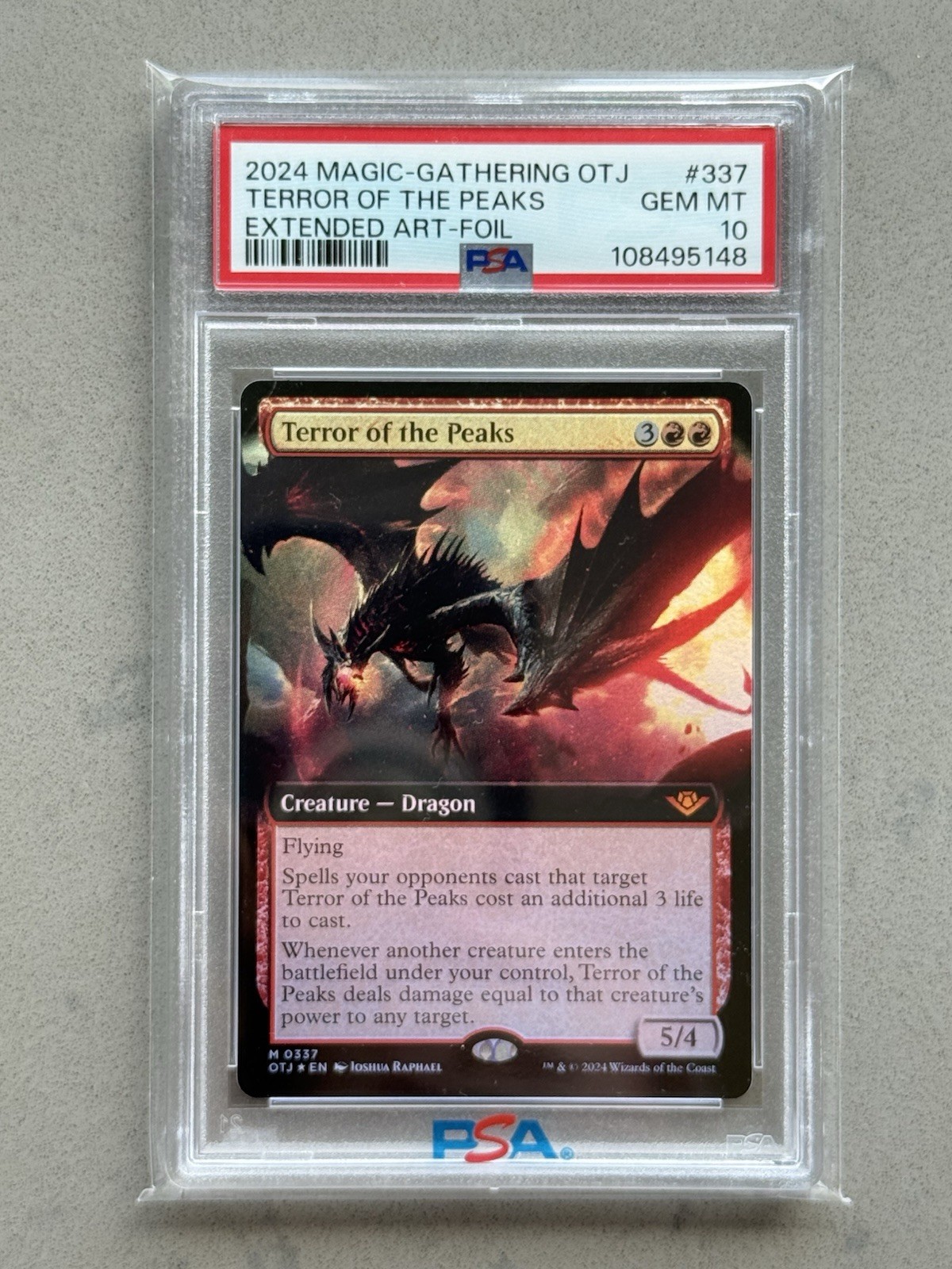 PSA 10 ~ Terror of the Peaks #337 FOIL Extended MTG Outlaws Thunder Junction OTJ