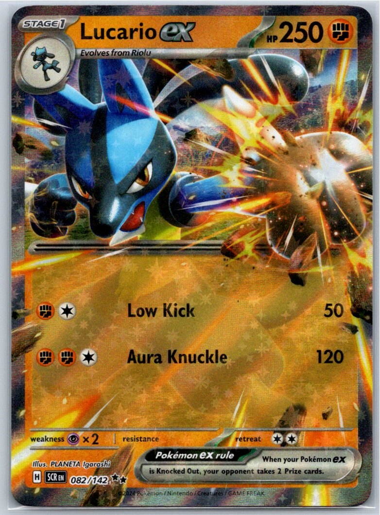 Lucario ex Holo Double Rare SV07: Stellar Crown 082/142 NM Pokémon card