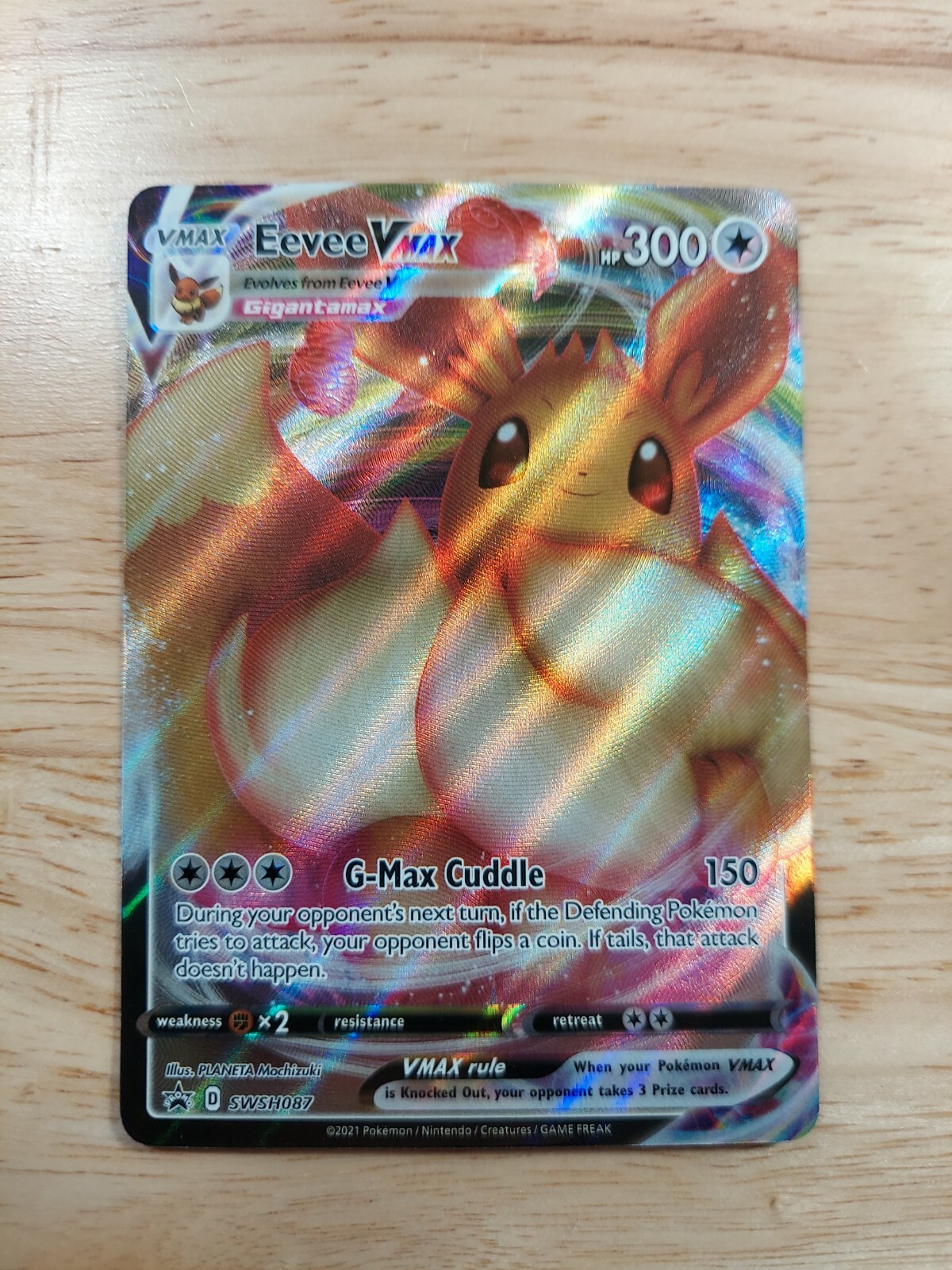 Eevee Vmax SWSH087 NM Full Art Promo Rare Pokemon Card
