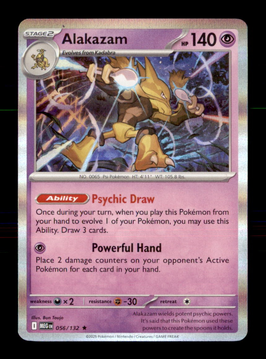 Alakazam 056/132 Rare Mega Evolution Pokemon Holo Near Mint