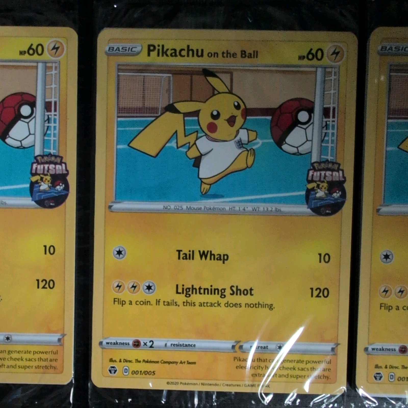 Pokemon Tcg – Pikachu On The Ball 001/005 Futsal Promo Card x3. Sobble x1 Scb x1