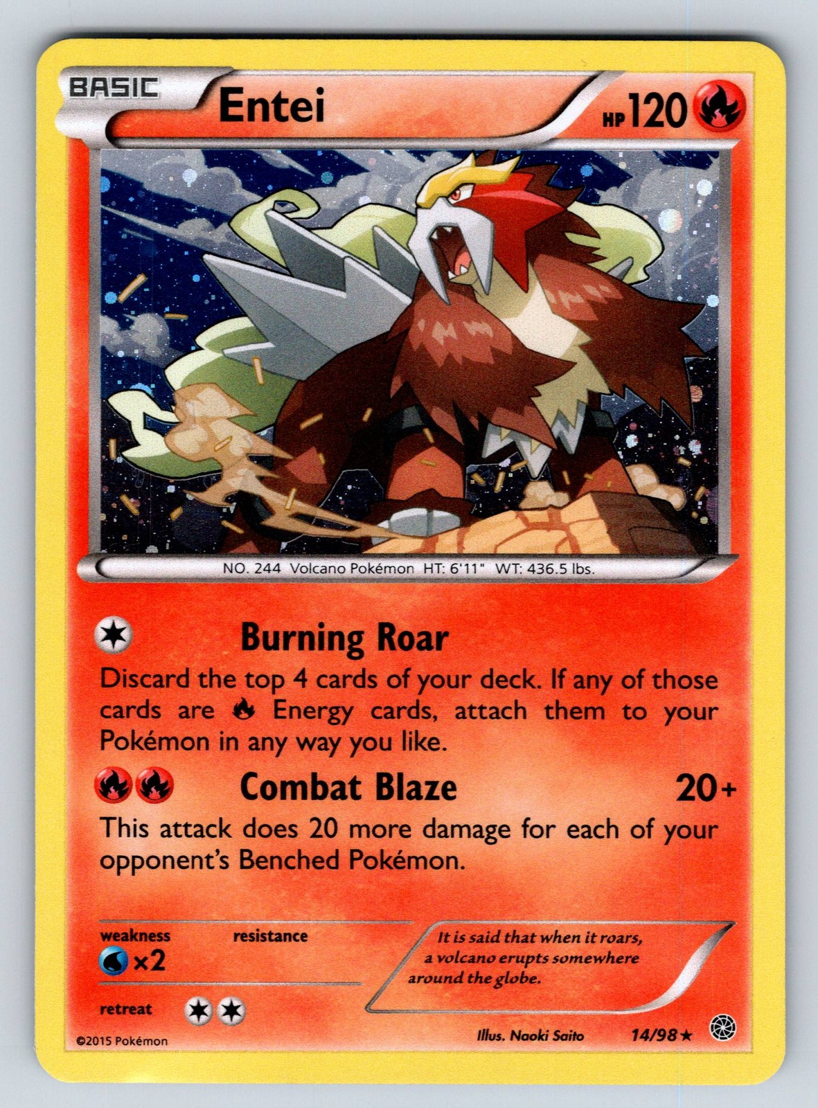 Holofoil Entei (Cosmos Holo) 014/098 Blister Exclusives HP