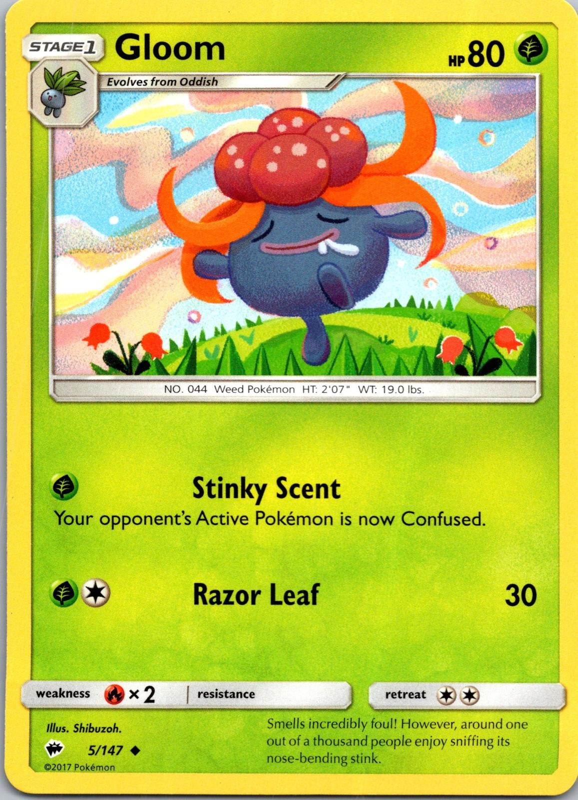 GLOOM 5/147 BURNING SHADOWS POKEMON NM