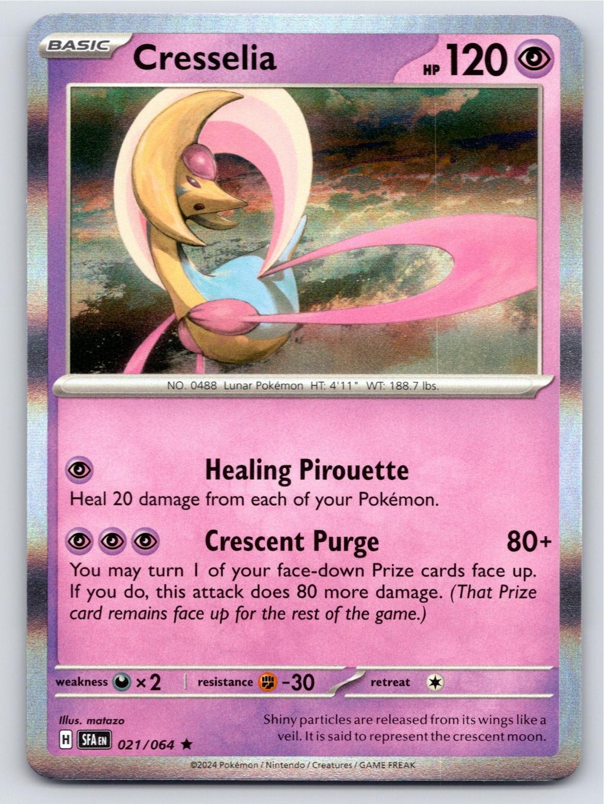 2024 POKEMON CRESSELIA SHROUDED FABLE 021/064 HOLO RARE NM A5154 FREE S&H