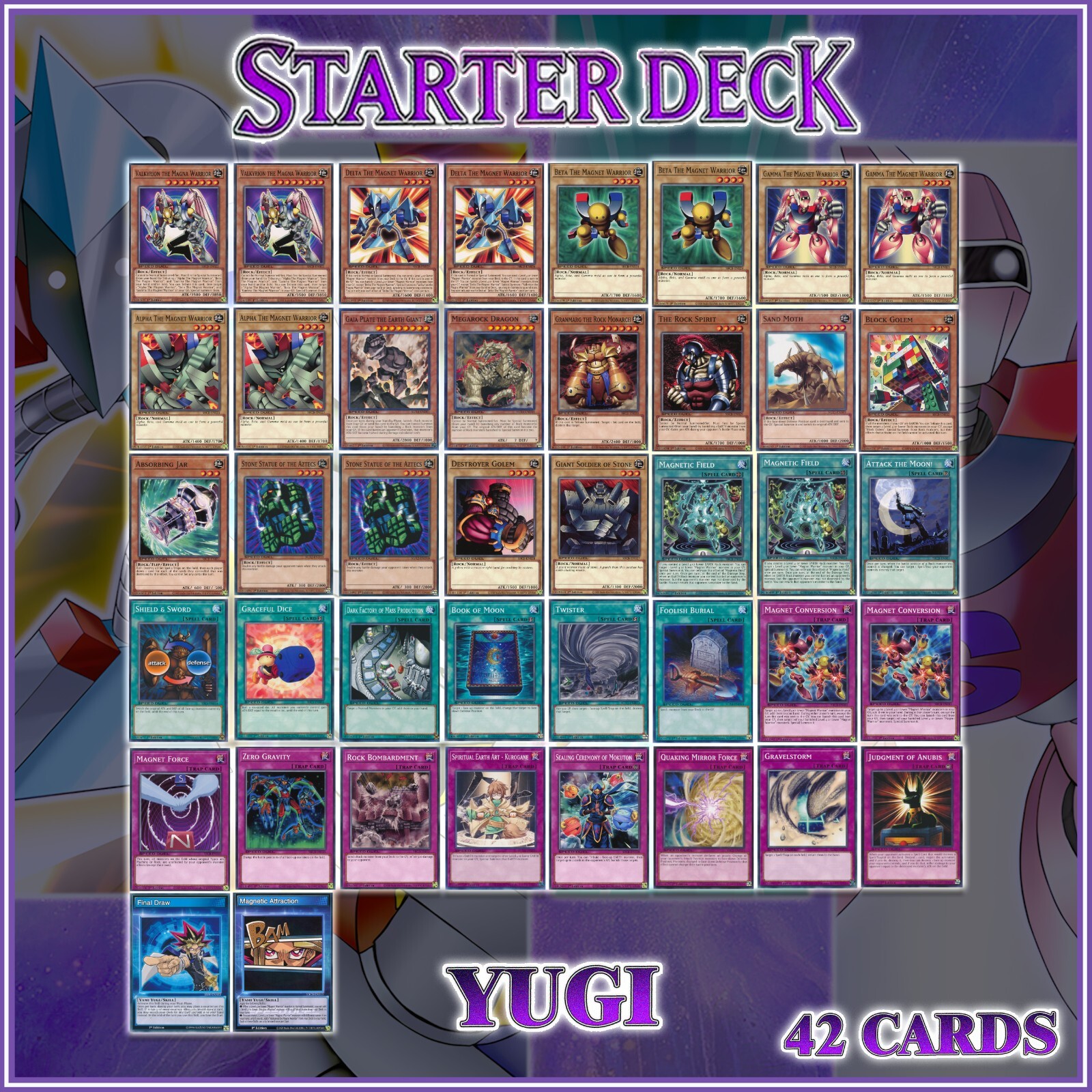 YUGI MAGNET WARRIOR STARTER DECK 42 | Valkyrion Delta Duelist Kingdom YuGiOh