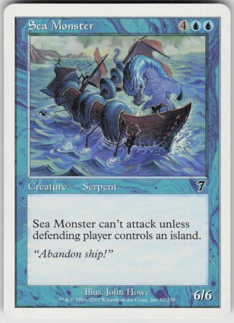 Sea Monster 97 Common 7th Edition Magic: The Gathering Lightly Played