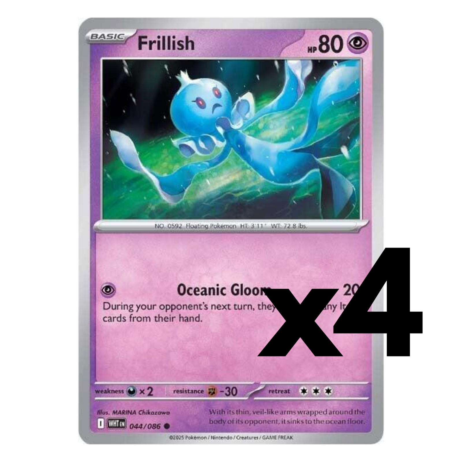 4x Frillish – 044/086 – SV: White Flare Pokemon Playset x4