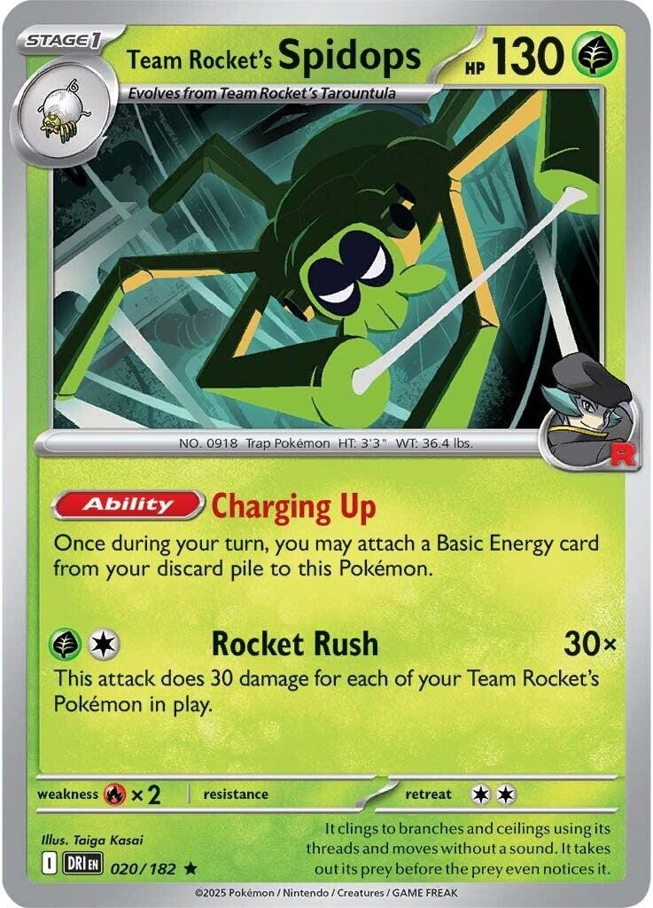 Team Rocket’s Spidops Holofoil [DRI – 020/182] LP Pokemon