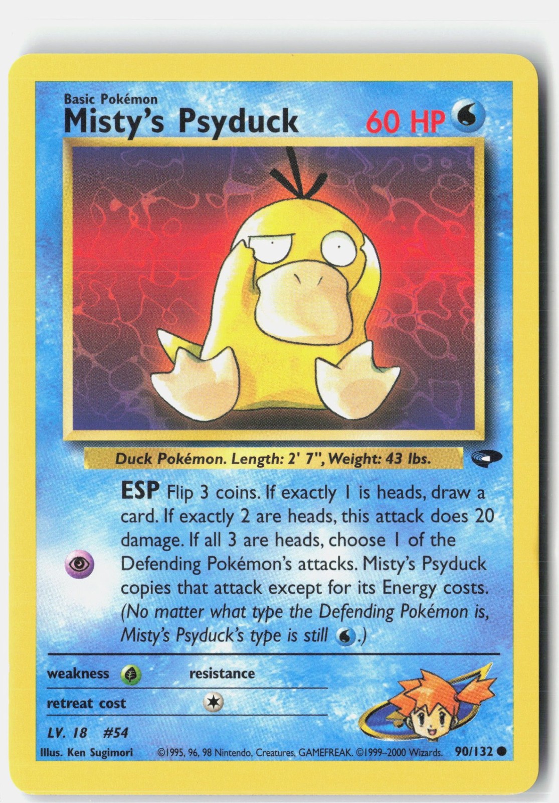 Misty’s Psyduck Unlimited [Gym Challenge – 090/132] – NM – Pokemon TCG Card