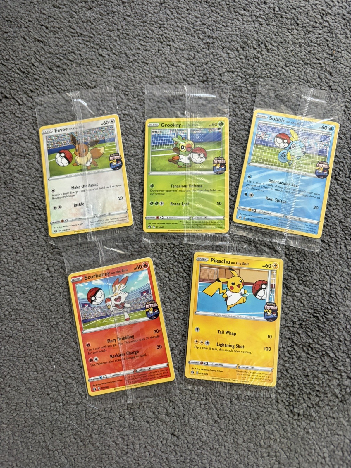 Pokemon Futsal On The Ball Football set, 5 Promo cards all Sealed BIN