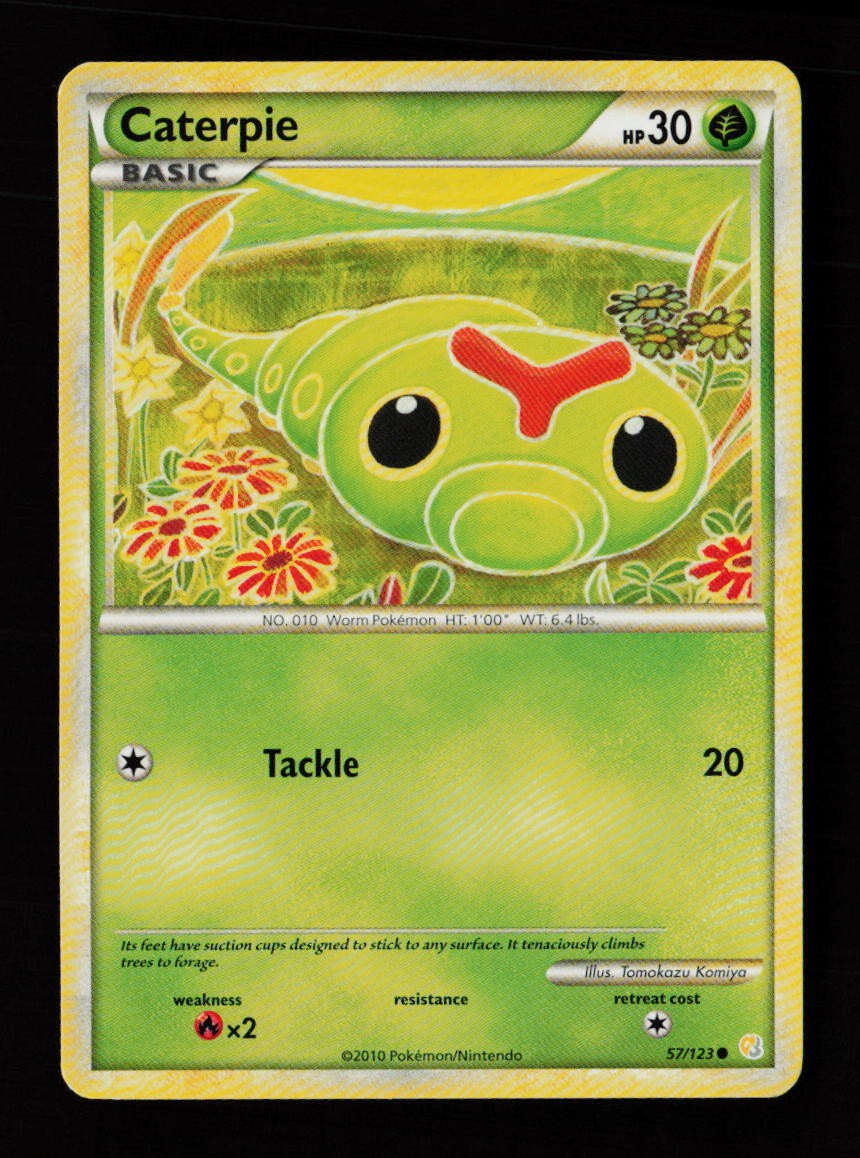 Caterpie 57/123 Common Tomokazu Komiya HeartGold & SoulSilver Pokemon Cards
