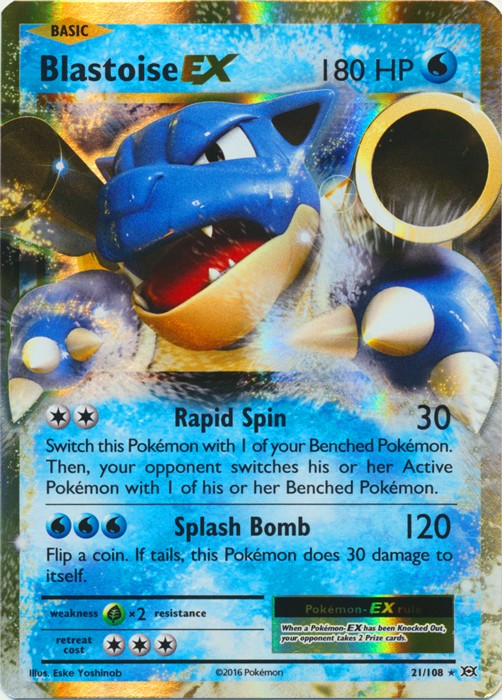 Lightly Played Blastoise – EX – 21/108 – Holo Rare ex Pokemon Evolutions