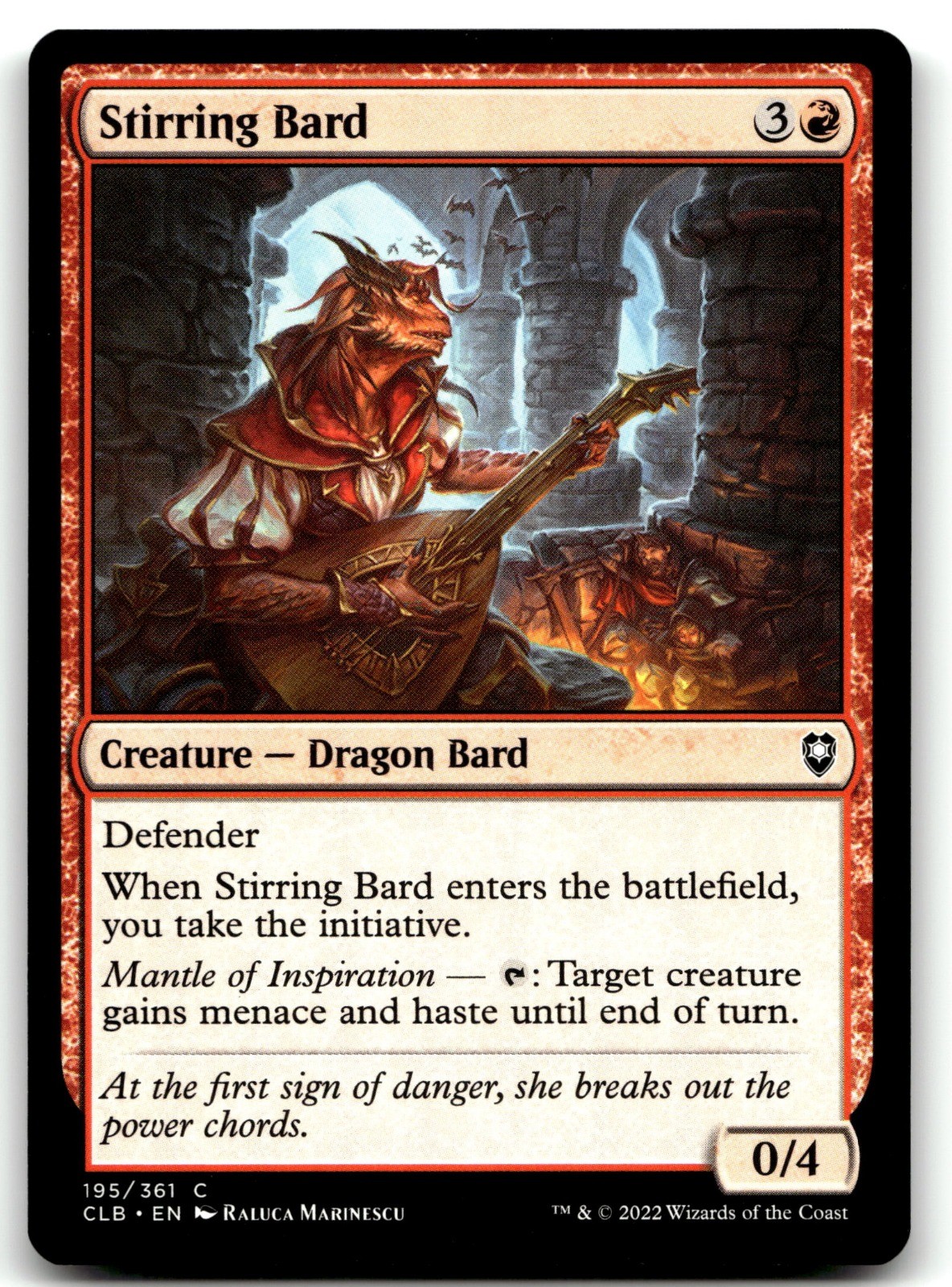 Stirring Bard MTG CLB 195 Red Raluca Marinescu