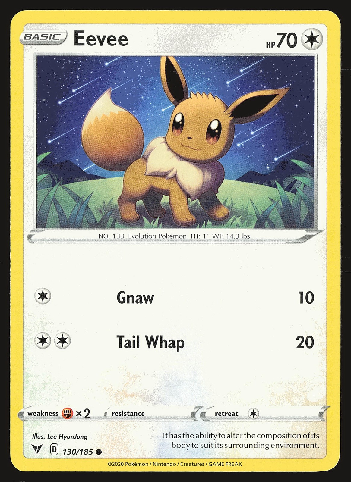 SWSH04: Vivid Voltage Eevee #130/185 Common Pokemon Card