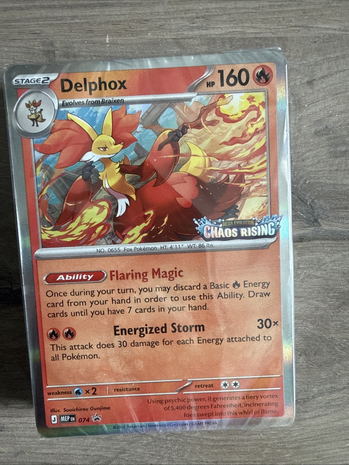 Delphox – (Chaos Rising Stamped) 013/086 Pokémon Sealed