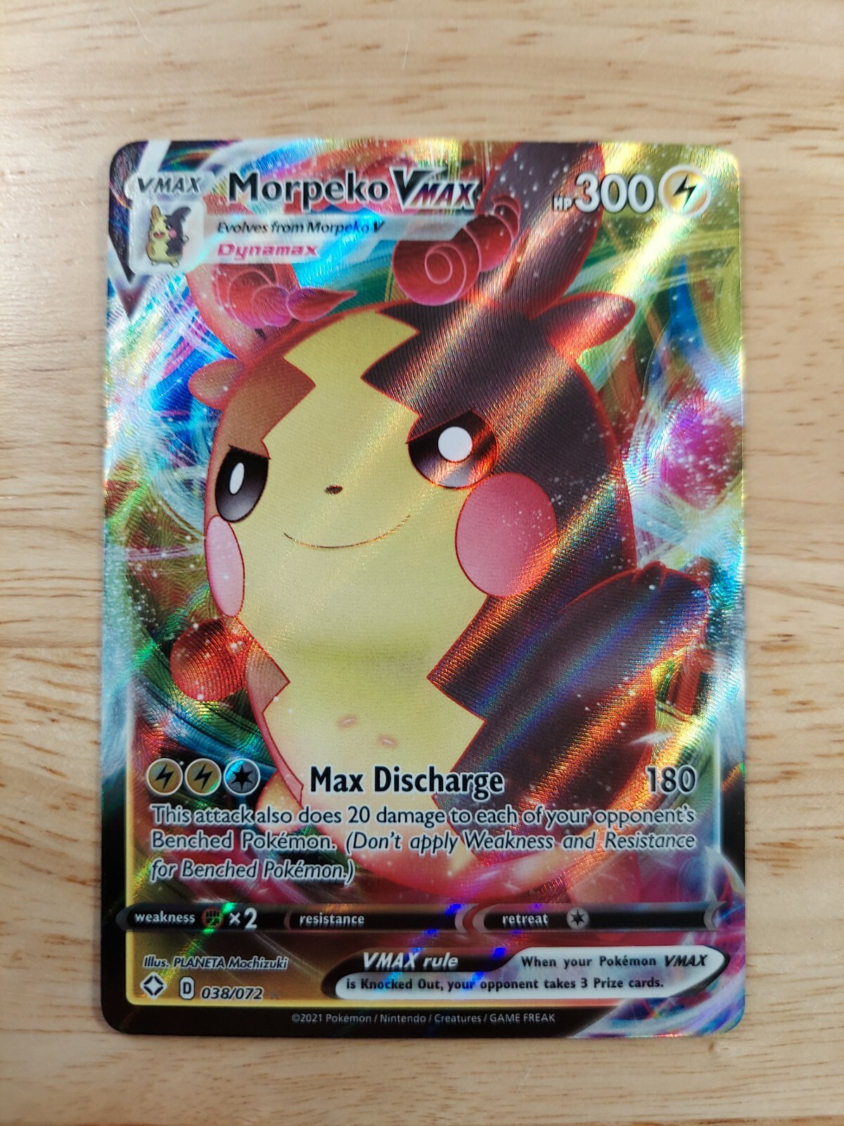 Morpeko Vmax 038/072 Shining Fates- NM Ultra Rare Full Art Pokemon Card