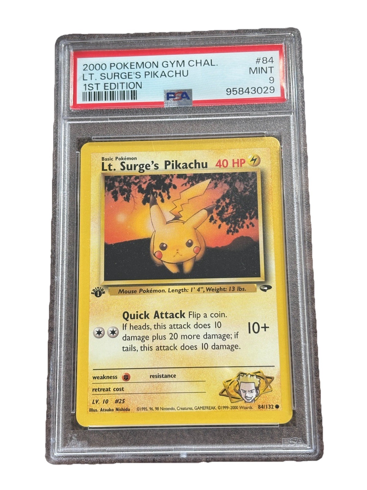 1st edition lt surge pikachu 84/132