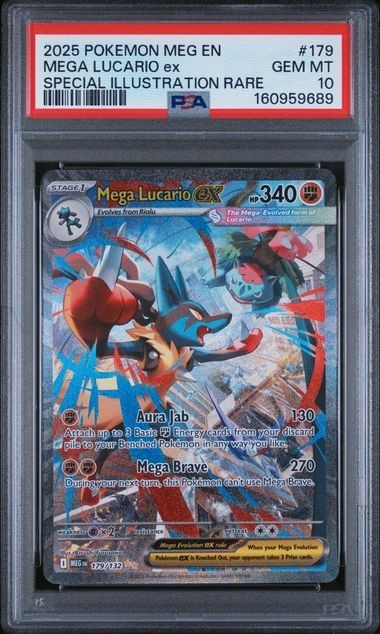 Pokemon Mega Lucario ex Mega Evolution Special Illustration Rare #179 PSA 10