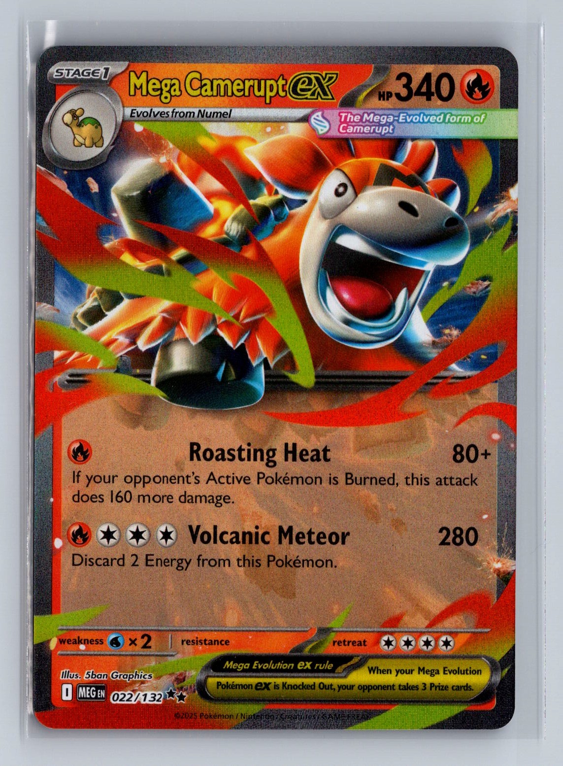 Mega Camerupt ex Double Rare ME01: Mega Evolution 022/132 NM Holo