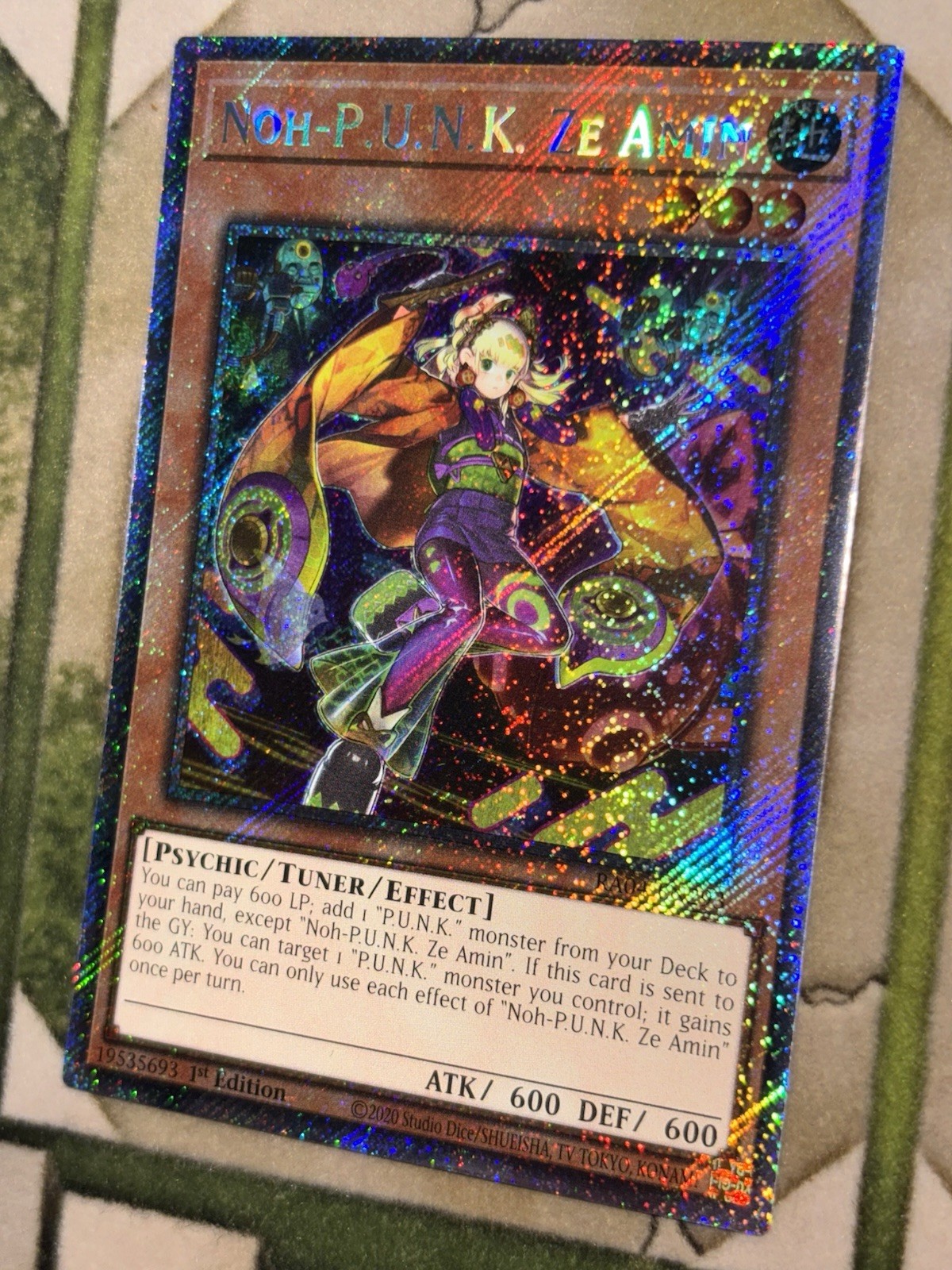 YuGiOh NOH-P.U.N.K. ZE AMIN Platinum Secret Rare RA04-EN293