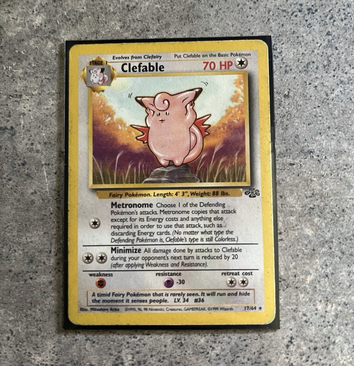 The Pokémon Company Pokémon TCG Clefable 17/64 Jungle Holo Rare 70 HP EN 1999