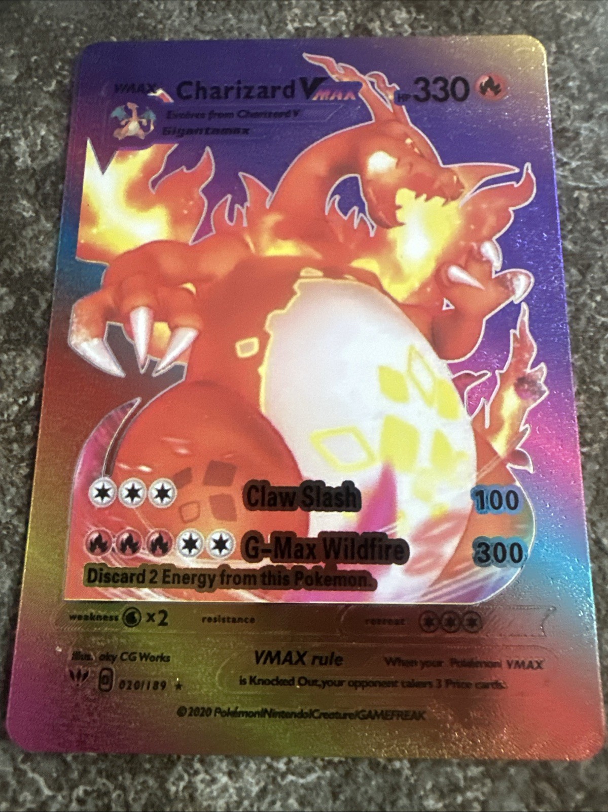 Charizard Multi Color Foil Fan Art Card