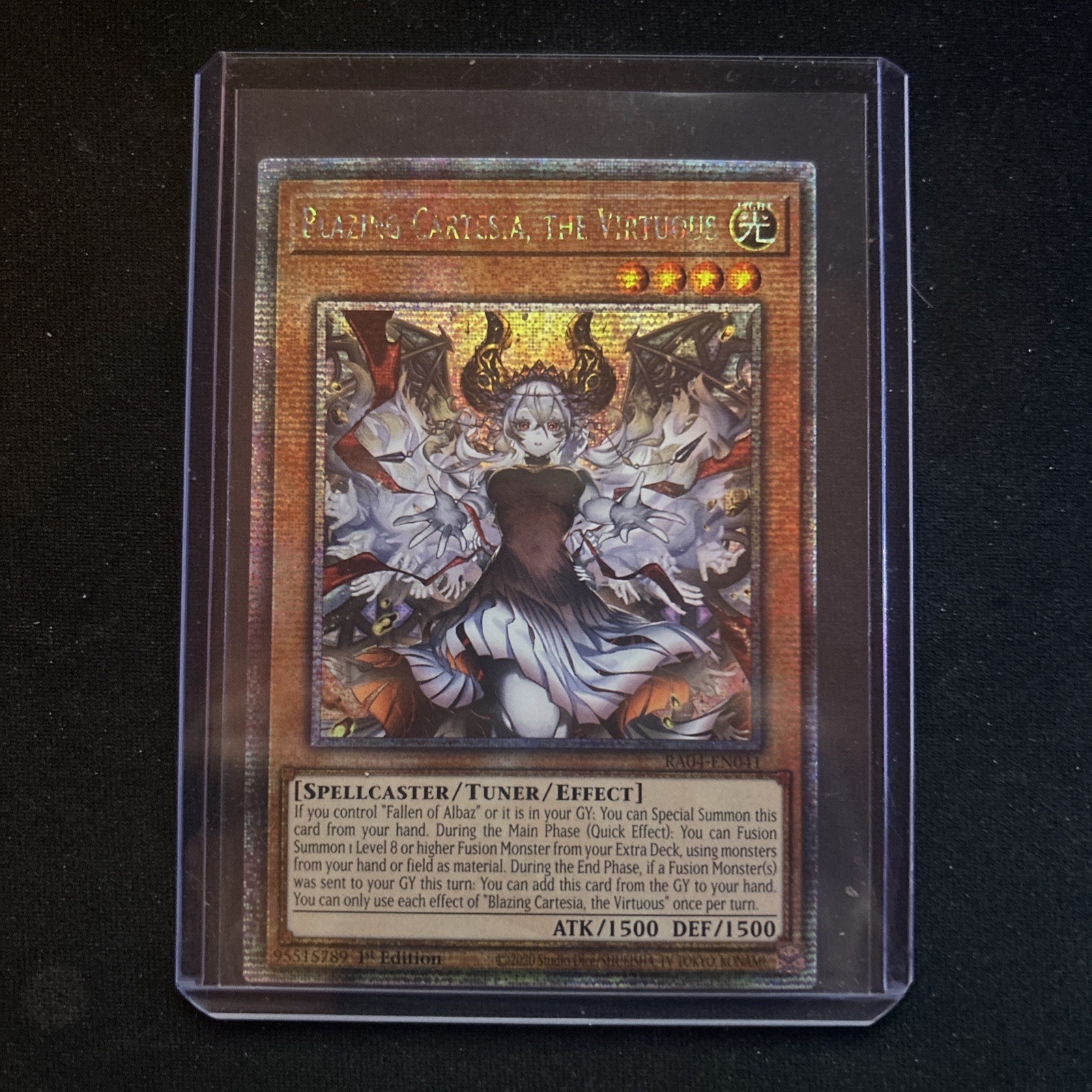 Yugioh Blazing Cartesia, the Virtuous (New Art) Quarter Century Rare RA04