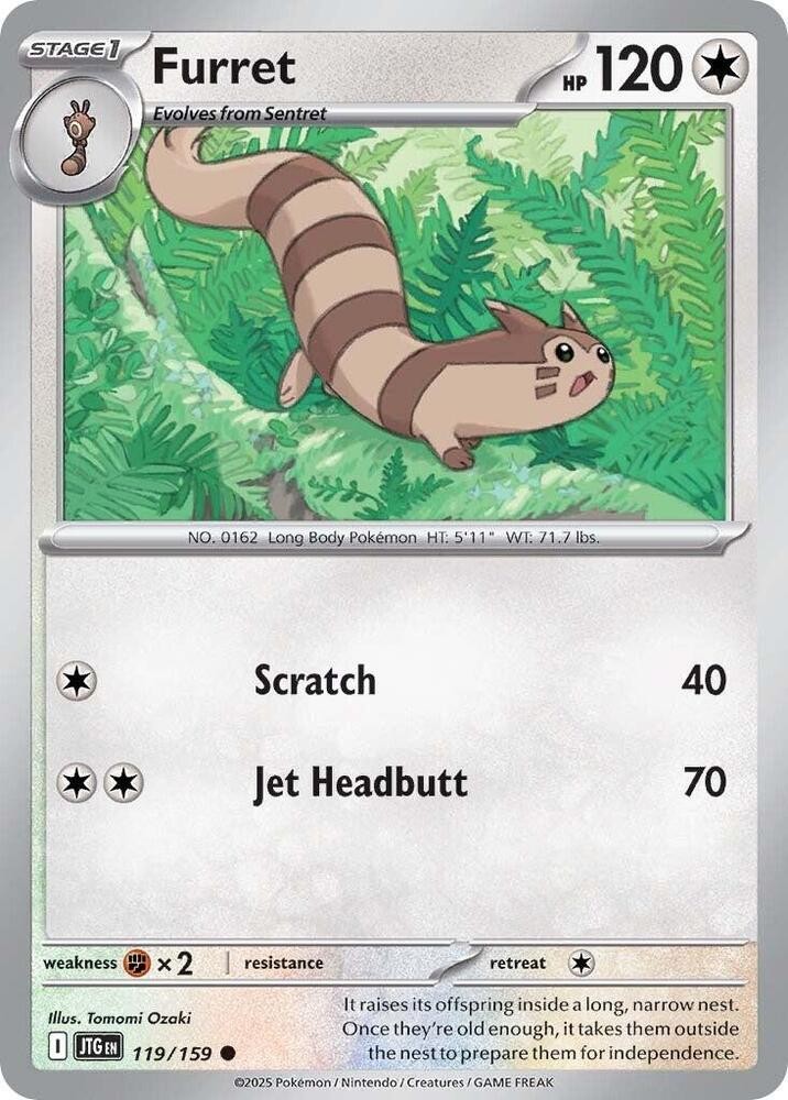 Furret – 119/159 119/159 Reverse Holofoil SV09: Journey Together LP-NM