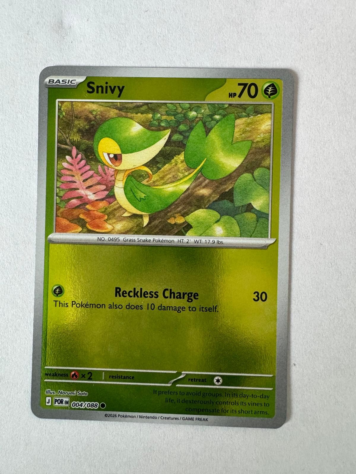 Snivy 004/088 Common Perfect Order Pokemon Reverse Holo Near Mint