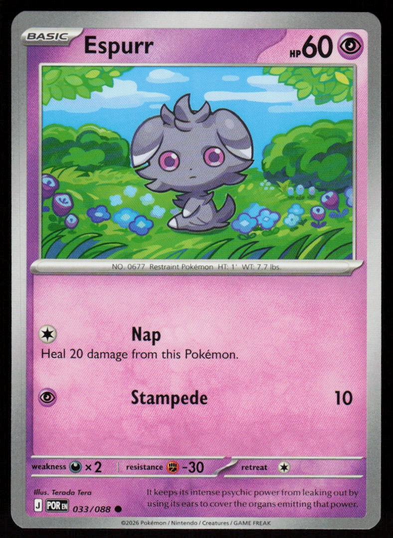 Espurr 033/088 Common Perfect Order Pokemon Near Mint
