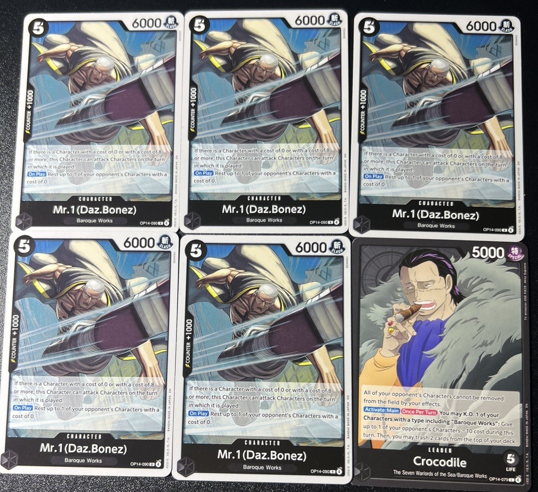 Mr.1 (Daz.Bonez) Playset – OP14-90 x5 – The Azure Sea’s Seven – One Piece TCG