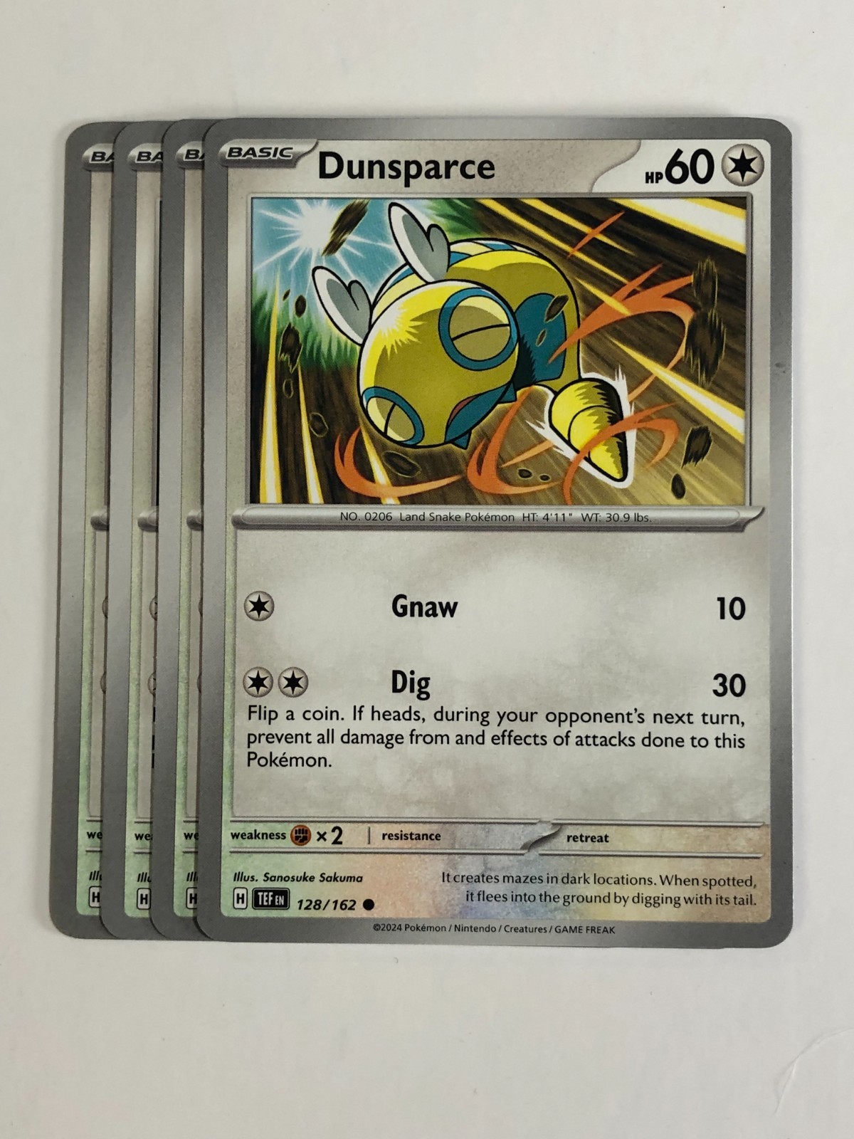 Pokemon TCG Temporal Forces 4x Playset Dunsparce 128 /162