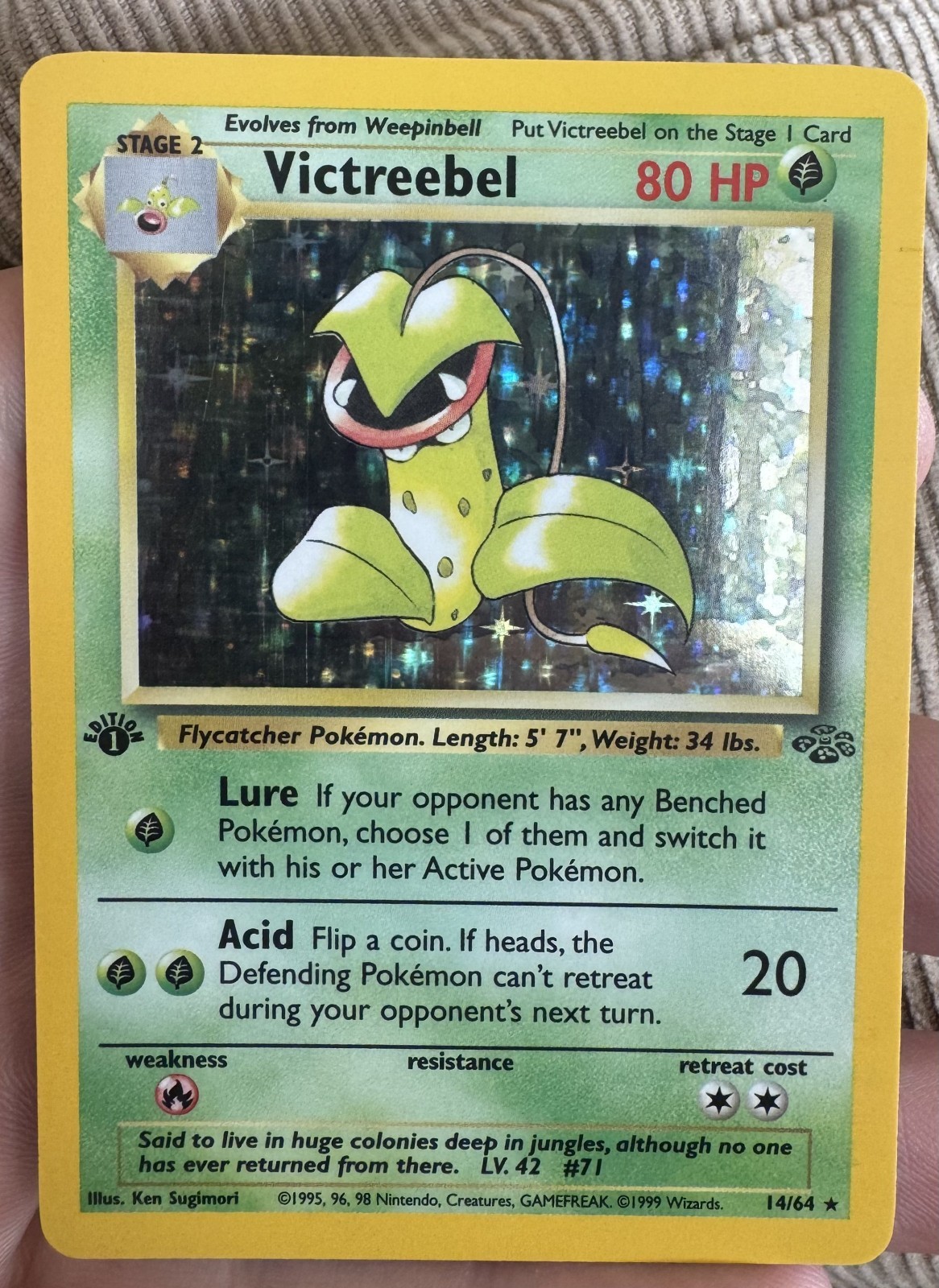 Victreebel 14/64 first edition Jungle Holo