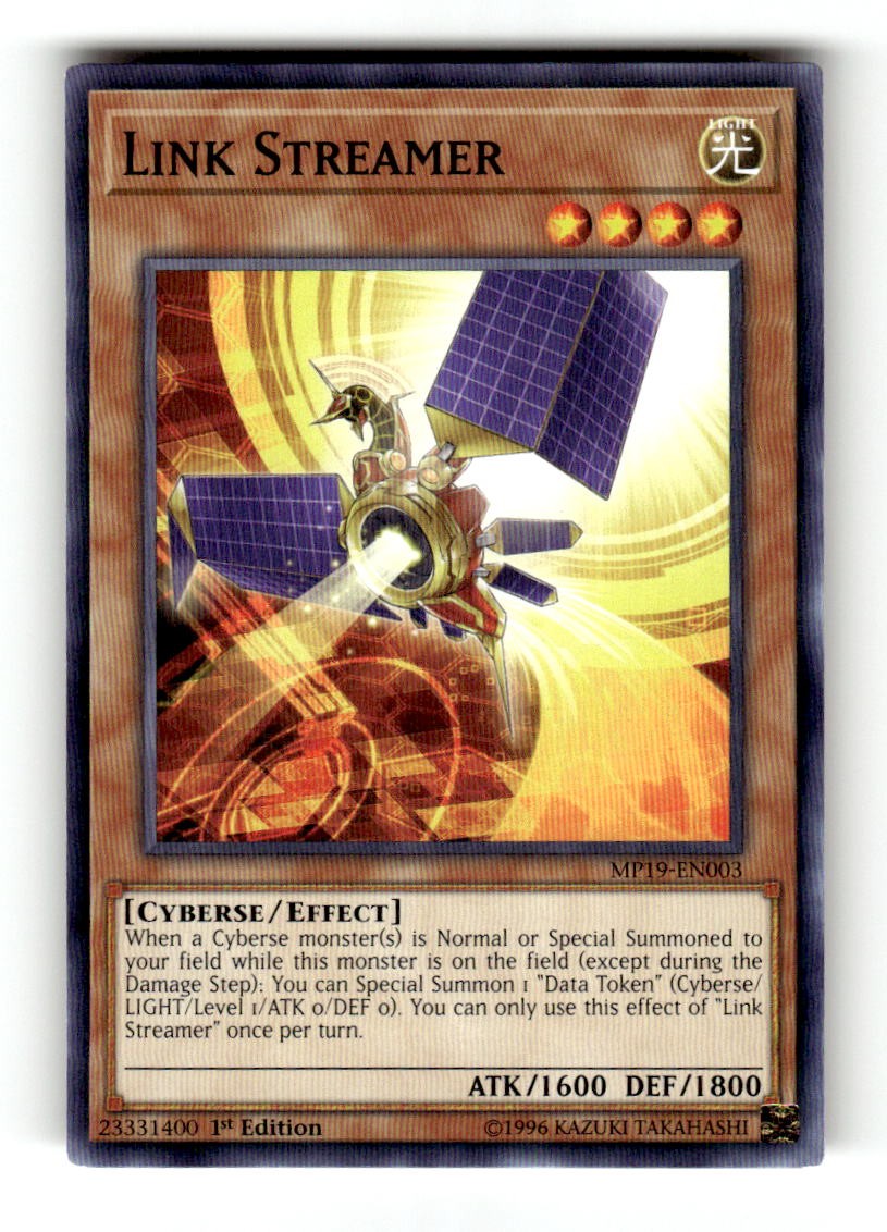 Link Streamer MP19-EN003 2019 Gold Sarcophagus Tin Mega Pack Yu-Gi-Oh 1st Ed NM