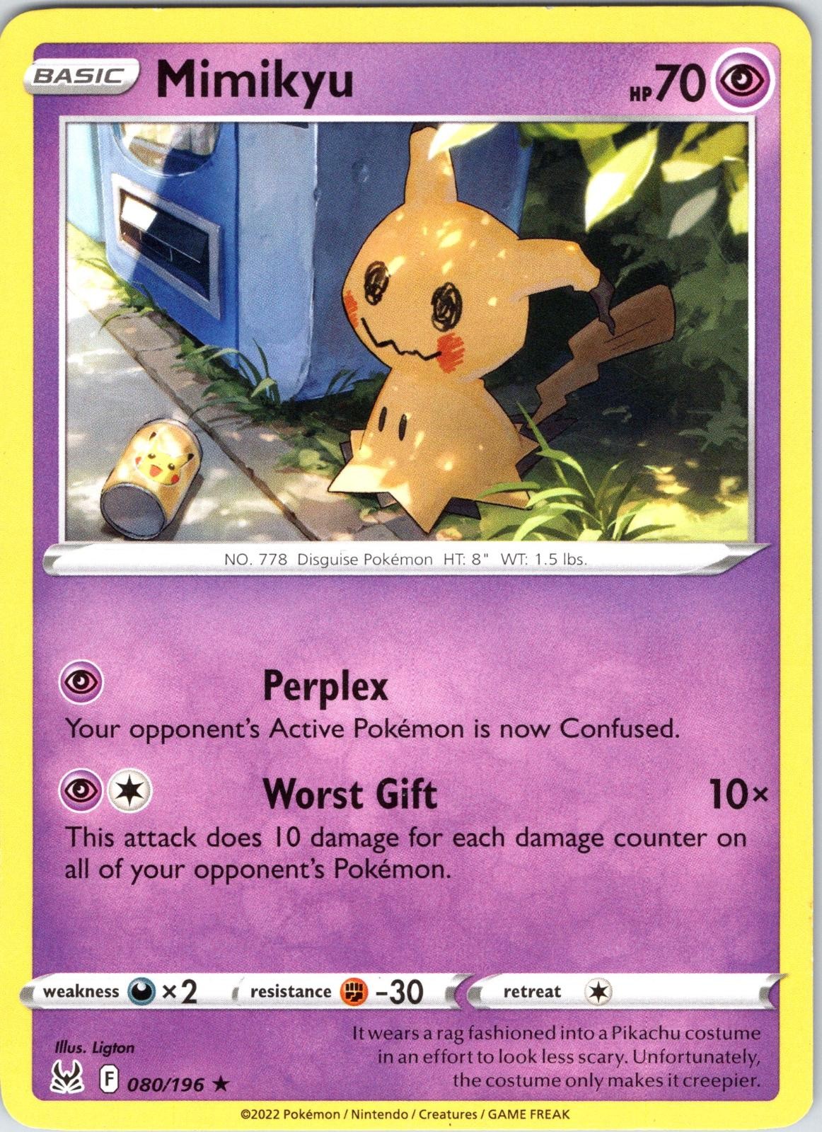 Mimikyu 080/196 Rare Lost Origin Pokemon Near Mint