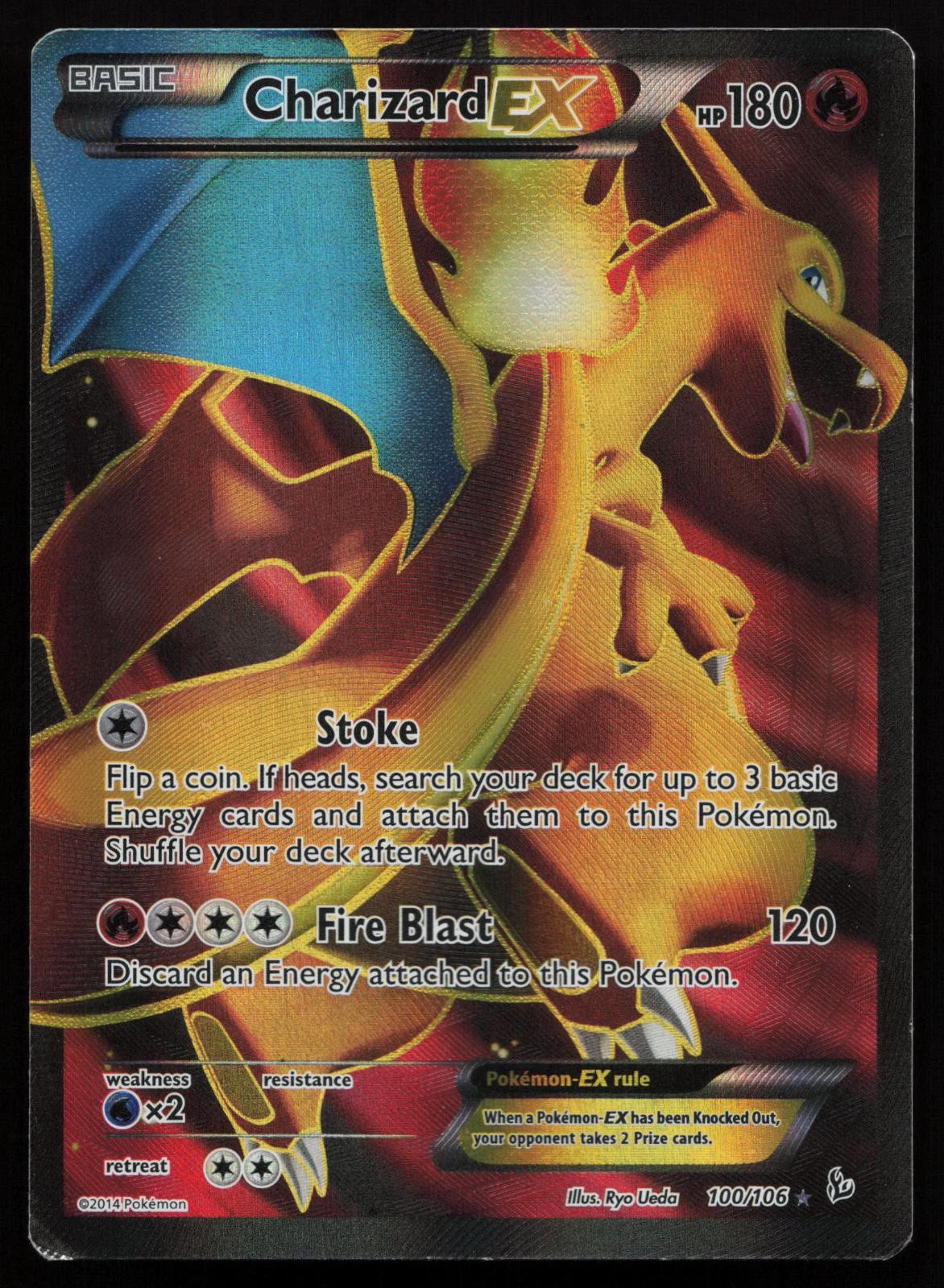 Charizard EX 100/106 Full Art Ultra Rare XY Flashfire Pokemon English MP