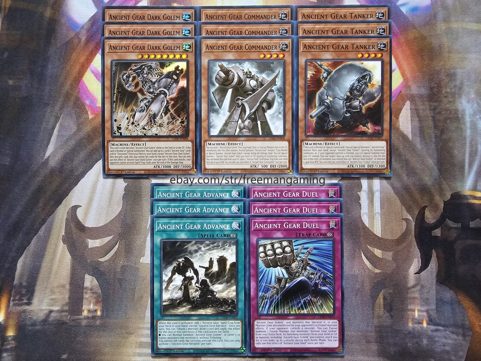 Yugioh Ancient Gear Deck Core Set 15 card LEDE Dark Golem Commander Tanker Duel