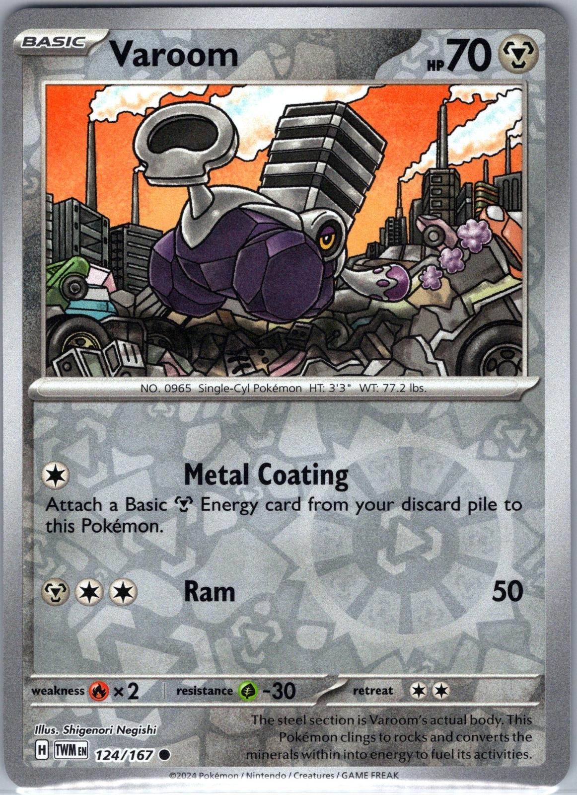 Varoom 124/167 Common Twilight Masquerade Pokemon Reverse Holo Near Mint
