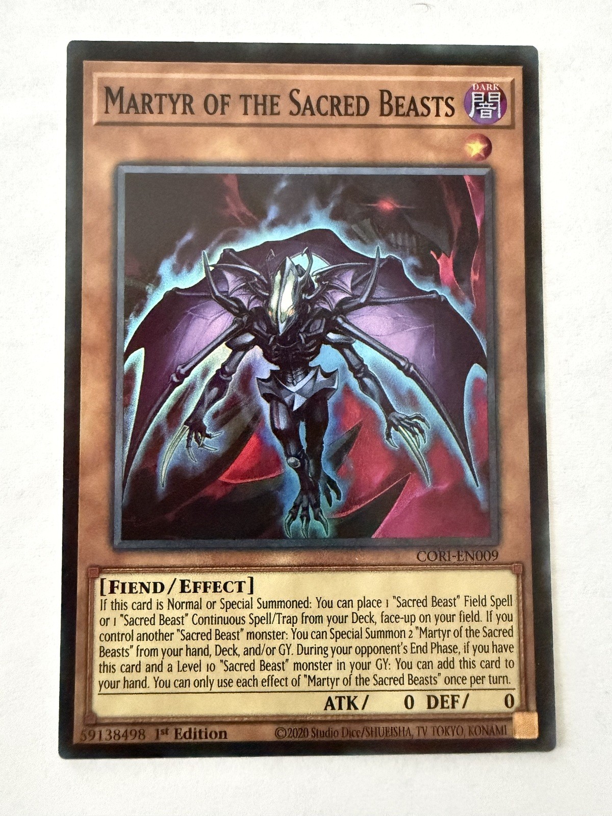 Yugioh – Martyr of the Sacred Beasts – Super – 1st – CORI-EN009 – NM