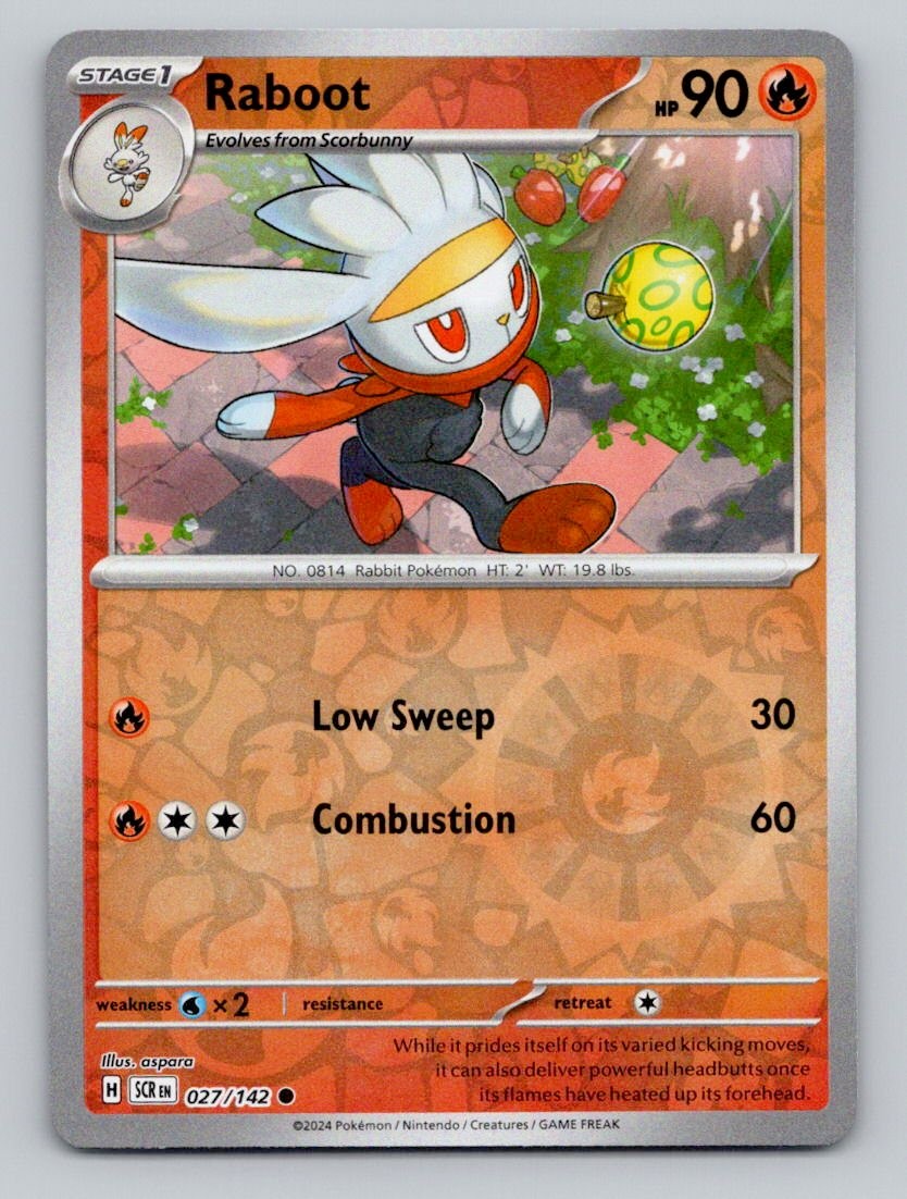 Raboot 27/142 Common Stellar Crown Pokemon Reverse Holo Near Mint