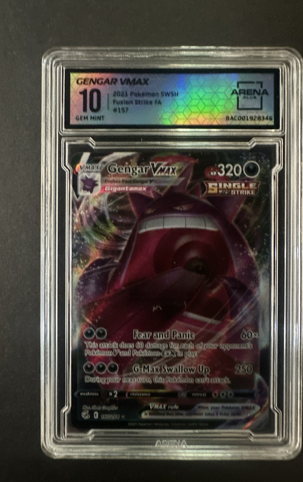 Gengar VMAX 157/264 Swsh08: Fusion Strike Holo
