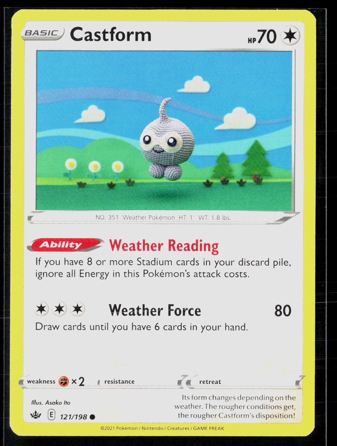 Castform 121/198 Asako Ito Common Chilling Reign Pokemon NM