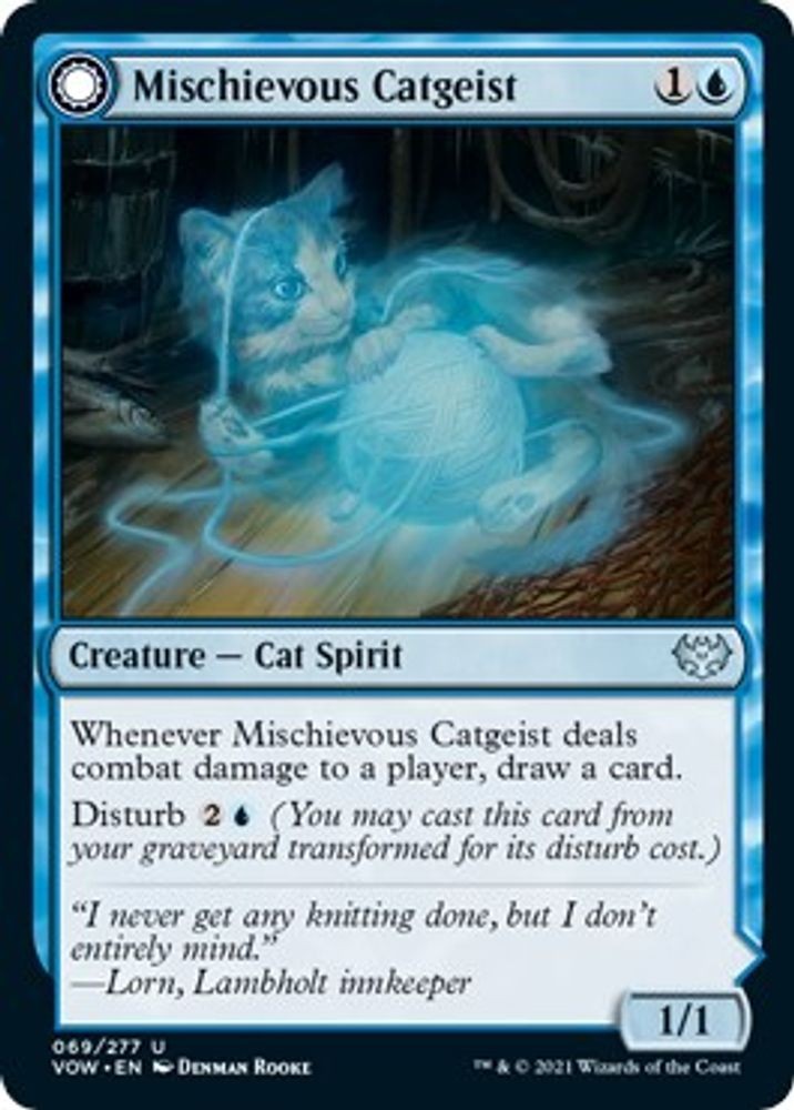 2021 Magic: The Gathering: VOW – Mischievous Catgeist (#69, U, Lightly Played)